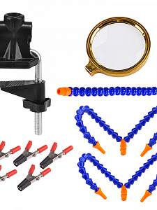 Третья рука для пайки с лупой 4 руки Помощник PM-INP23