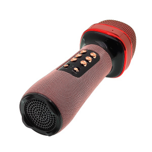 WSTER WS-898 Розовый микрофон беспроводной (Bluetooth, динамики, USB)