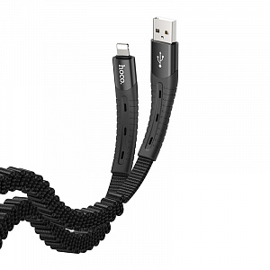 HOCO U78 Черный кабель USB 2.4A (iOS Lighting) 1.2м