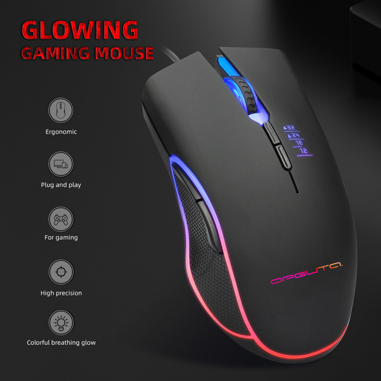 Орбита OT-PCM65 мышь проводная RGB (USB, 3200 dpi, оптическая, 7 кнопок)