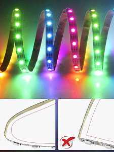 Огонек OG-LDL45 LED лента адресная RGB 5м (SMD5050,WS2812,3pin,5В, IP20)