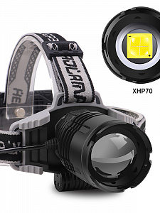 Патриот PT-FLG43 фонарь налобный (1L, 2*18650, ZOOM)