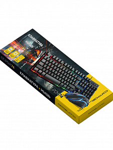 Клавиатура игровая проводная и мышь мембранный комплект Орбита OT-PCM74