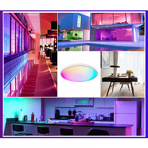 Умный светильник потолочный круглый с пультом RGB Огонёк OG-LDP31 Wi-Fi