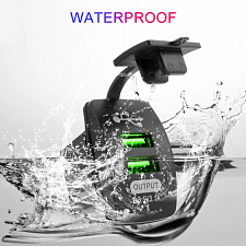 Гнездо розетка USB с белой подсветкой 12-24В TDS TS-CAU46