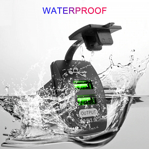 Гнездо розетка USB с белой подсветкой 12-24В TDS TS-CAU46