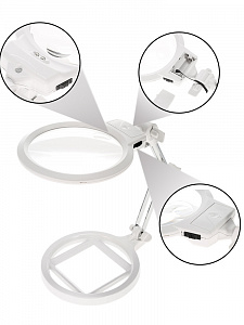 Лупа настольная с подсветкой на гибкой ноге Орбита INL53