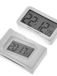 Часы настольные электронные на батарейках Орбита OT-CLT11 Белые