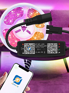 Огонек OG-LDL43 LED контроллер DC 12-24В (Bluetooth, RGB, 3PIN)