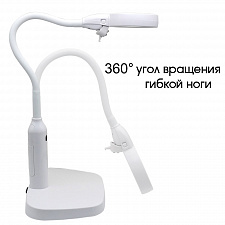 Лупа настольная с подсветкой на гибкой ноге с прищепкой 2 в 1 Орбита OT-INL76