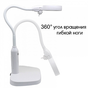Лупа настольная с подсветкой на гибкой ноге с прищепкой 2 в 1 Орбита OT-INL76