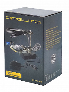 Третья рука для пайки с подсветкой , универсальный держатель на подставке с лупой 2 руки Орбита OT-INL46