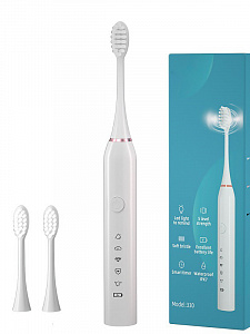 Электрическая зубная щетка ультразвуковая с насадками Огонёк OG-HBT01 Белая