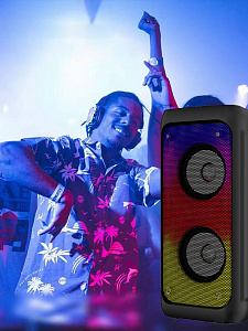 Колонка блютуз беспроводная с подсветкой и микрофоном Орбита OT-SPB142