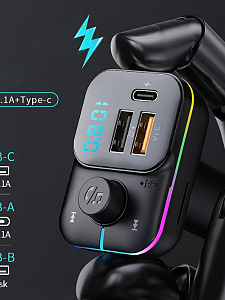 FM-модулятор трансмиттер автомобильный с Bluetooth TDS TS-CAF19