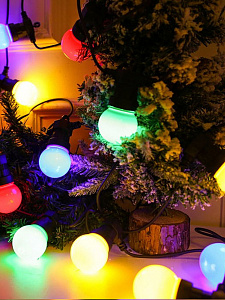 Гирлянда уличная 30 лампочек RGB 15м Огонёк OG-LDG25