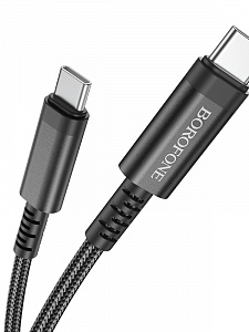 BOROFONE BU38 Черный кабель PD60W (TYPE-C-TYPE-C) 1.2м