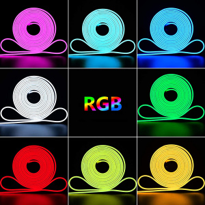Светодиодная лента Неоновая 5м с адаптером питания IP65 Огонёк OG-LDL47 RGB