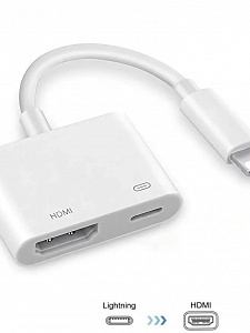 Орбита OT-AVW53 переходник (штекер Lightning - гнездо HDMI/Lightning) 15 см