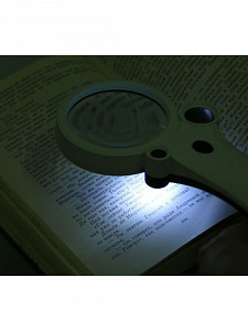 Лупа ручная увеличительная с подсветкой, с УФ светодиодом Орбита OT-INL31