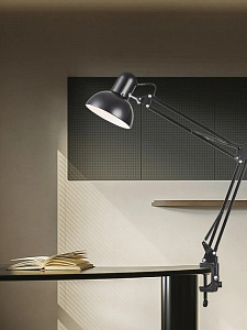 Лампа настольная для школьника на струбцине E27 Огонёк OG-LDP36 Черная
