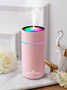 Увлажнитель воздуха для дома и авто с подсветкой 320мл Огонек OG-HOM01 Розовый