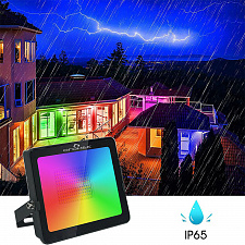 Прожектор светодиодный уличный 30Вт, ландшафтный RGB светильник с приложением Огонёк OG-LDP24