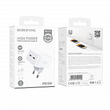 BOROFONE BA76A Белый ЗУ с 2*PD + кабель IOS Lighting - Type-C 1м (PD35W,3000mA)