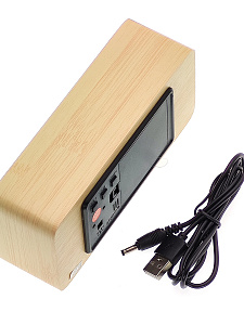 VST 862-1 Красные часы настольные (СВЕТЛО-коричневый)(без блока)