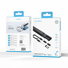 EZRA DC195 Черный кабель PD с переходниками  (TYPE-C-TYPE-C) 27см