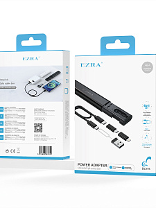 EZRA DC195 Черный кабель PD с переходниками (TYPE-C-TYPE-C) 27см