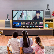 SDRD SD-128 Серая Караоке система (2 микр, Bluetooth 4.2) МЯТАЯ УПАКОВКА