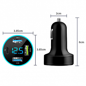 TDS TS-CAU71A ЗУ авто USB (QC3.0 + PD20W,3000mA + USB)