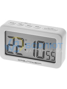 Часы настольные электронные на батарейках Орбита OT-CLT11 Белые