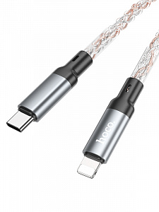HOCO U112 Серый кабель PD20W (iOS Lighting-TYPE-C) 1м LED
