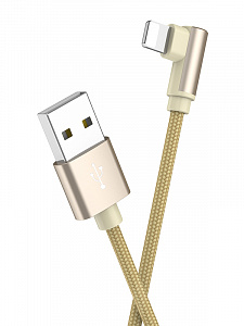 BOROFONE BX26 Золото кабель угловой USB 2.4A (iOS Lighting) 1м