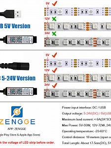 Огонек OG-LDL41 LED контроллер USB 5В (Bluetooth, RGB, 4PIN)