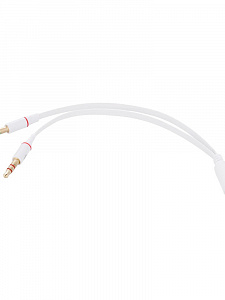 Орбита OT-AVC43 Белый переходник аудио (гнездо Джек 3,5 мм на 2 штекера 3,5 мм) (УПАКОВКА 20шт) 20см