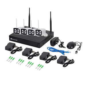 Комплект видеонаблюдения 4 камеры Wi-Fi 2MP Орбита OT-VNK04