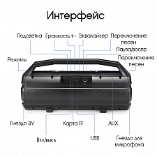 Орбита OT-SPB99 Черная колонка BT (10Вт)