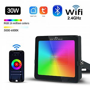 Прожектор светодиодный уличный 30Вт, ландшафтный RGB светильник с приложением Огонёк OG-LDP24