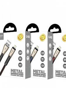 HOCO U48 Красный кабель USB 2.4A (iOS Lighting) 1.2м