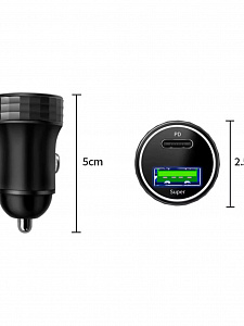 TDS TS-CAU72A ЗУ авто USB (QC3.0 Super + PD20W,4000mA)