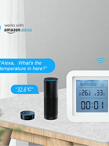 Умный Wi-Fi датчик температуры и влажности с экраном Орбита OT-HOS21