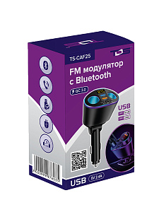 FM-модулятор трансмиттер автомобильный + разветвитель с Bluetooth TDS TS-CAF25
