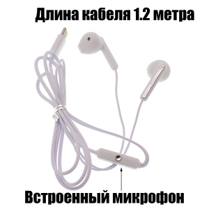 Наушники проводные гарнитура Type-C с микрофоном Орбита OT-ERG60 Белые