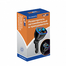 TDS TS-CAU67А Разветвитель авто (2 гнезда + USB + QC3.0)