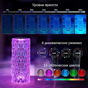Светильник настольный декоративный ночник RGB Огонёк OG-LDP32