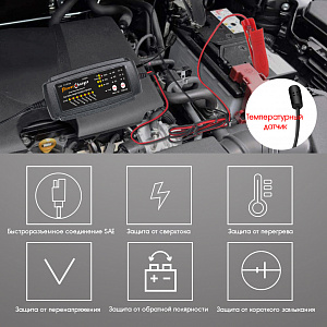 Орбита EP12M248 ЗУ для аккум. с крокодилами (12В, 8А)
