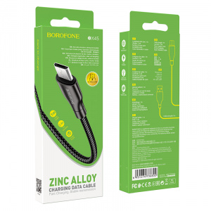 BOROFONE BX45 Черный кабель USB 2.4A (microUSB) 1м
